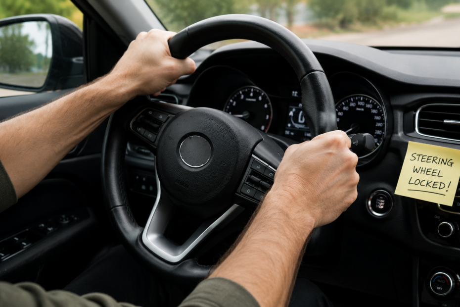 steering wheel locked in a car